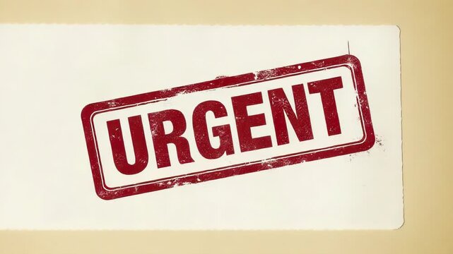 A bright red and white sign with 'Urgent' text on a plain background, ideal for highlighting important messages or notifications