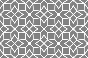 Modern geometric pattern with stylized floral elements on gray background creating a contemporary and elegant design perfect for various applications