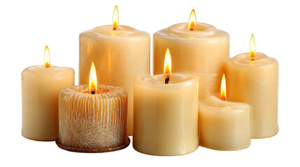 Candles isolated on white background