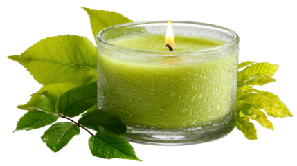 Scented candle for relax isolated on white background