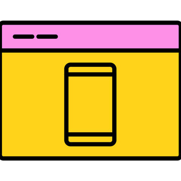 Web Browser Tool mobile mode flat icon design