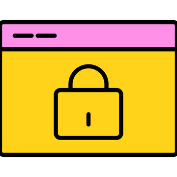 Web Browser lock Tool flat icon design