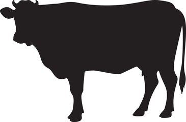 silhouette of a cow