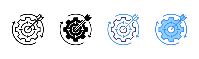 Accuracy icon set multiple style collection