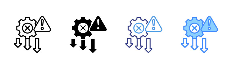 Error icon set multiple style collection