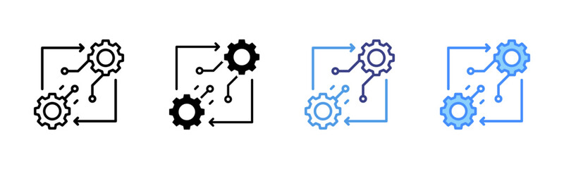 Combination icon set multiple style collection