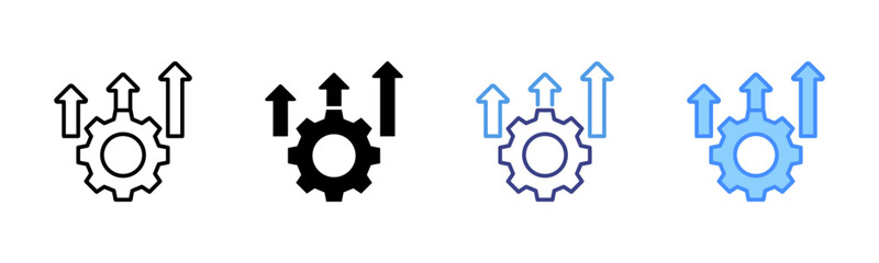 Productivity icon set multiple style collection