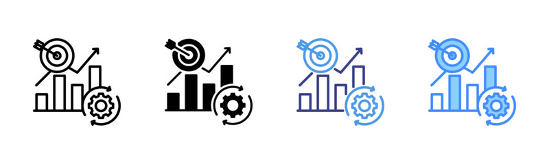 Goal icon set multiple style collection