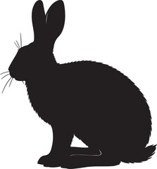 hare in silhouette on white