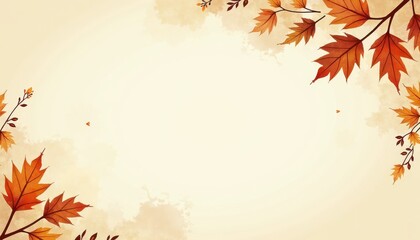 Autumn leaves frame a warm, softfocus background with a gentle watercolor texture, evoking the cozy and vibrant spirit of the fall season