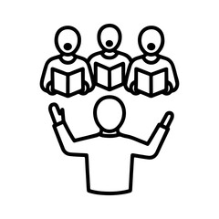 Line icon choir performance vector on white background
Vector line icon on white background