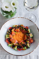 Deliciously Vibrant Gourmet Salad Featuring Fresh Seasonal Vegetables Paired with