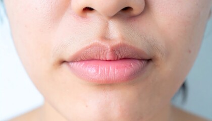 Obraz premium Close-up of a person's mouth and nose