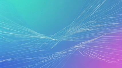 Luminous White Lines Weaving a Digital Web on a Teal and Purple Gradient