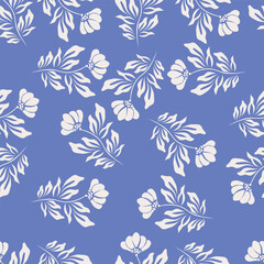 Trendy exotic hand drawn flowers seamless pattern. Floral background for textile, wallpaper, banner, covers, surface, printing and home decor. Flower vector illustration.