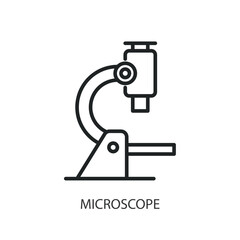 Microscope thin line vector icons.