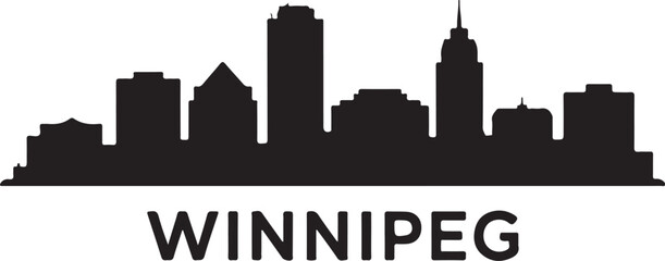 Obraz premium Winnipeg Skyline Silhouette Vector on White Background