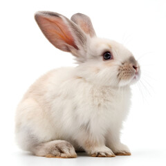 Obraz premium An adorable fluffy bunny with soft fur and gentle eyes.