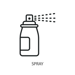 Spray thin line vector icons.