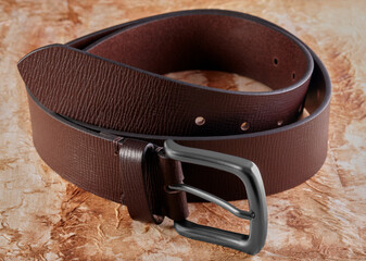 Men's stylish brown leather belt.

