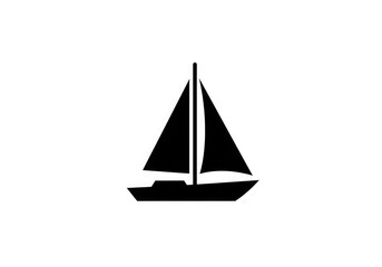 Minimalist sailboat icon for nautical designs and coastal travel themes, ideal for branding, logos, and seaside adventures in a sleek, modern style