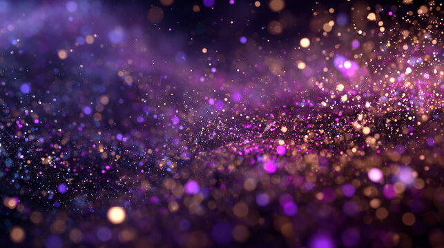 Glitter particles floating in air