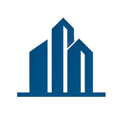 Modern Blue Skyscraper Logo for Real Estate and Construction