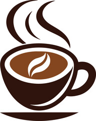 Obraz premium Aromatic Coffee Cup Illustration Simple Coffee Logo Art Design