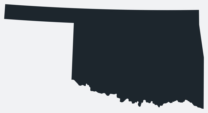 Oklahoma map. Just a simple border map. Shape of the state. Flat blank Oklahoma outline. Vector boundary illustration.