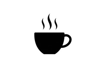 Obraz premium Savoring a warm beverage with rising steam from a classic black cup on a clean white background, perfect for cozy cafe vibes or morning routines.