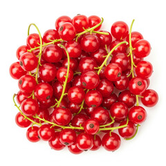 A vibrant and delicious collection of glossy red currants, their small, translucent jewels clustered on delicate stems copy