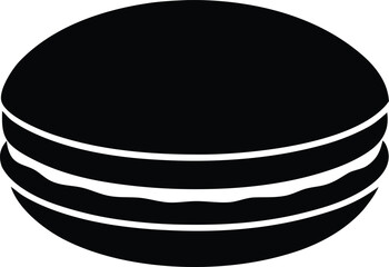  a delicious double layered macaron sweet treat silhouette vector