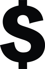 dollar sign silhouette vector icon