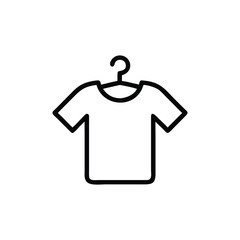 Simple TShirt Outline Icon on Hanger Minimalist Design on Transparent Background