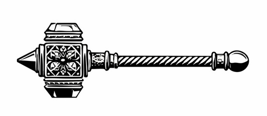 Ornate War Hammer Illustration