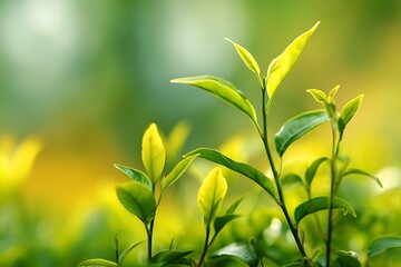 Fototapeta premium Plants in different growth stages against colorful blur 