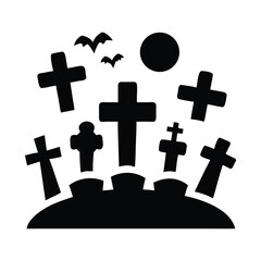 Graveyard Cross Silhouette