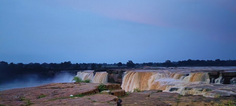 view of huge flooded waterfall