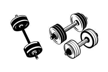 Barbell Vector Illustration, Fitness Barbell Exercise Vector