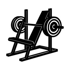 Gym Workout Chest Press Vector, Chest Exercise Machine Vector Illustration 