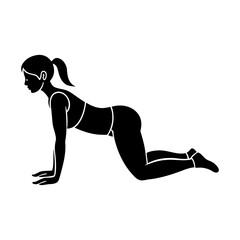 Young Woman Doing Cobra Pose Vector Illustration 