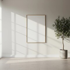 mockup with Living room wall poster . Interior mockup with house background. Modern interior design. 3D render  with Frame mockup.