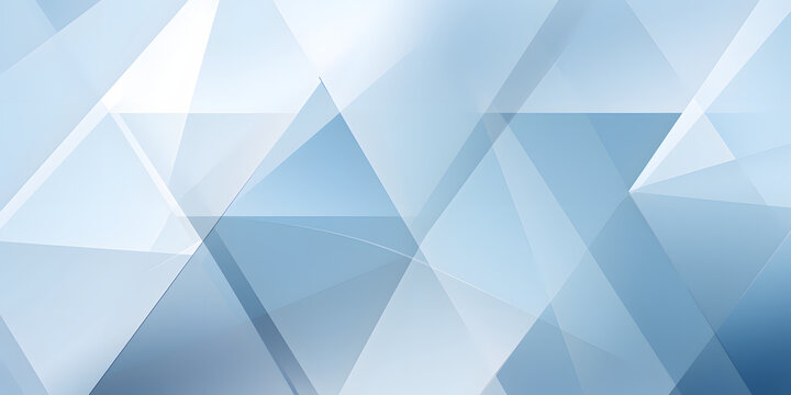 Abstract geometric background with overlapping translucent blue and white shapes
