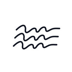 Waves doodle icon Wind logo sign Hand drawn ink sketch Abstract handwritten design Linear style Decorative element Fashion print for clothes greeting invitation card flyer banner poster cover book ad