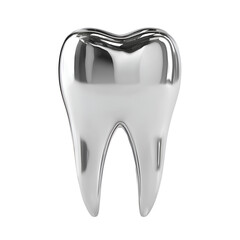 Shiny metallic tooth graphic design dental care illustration