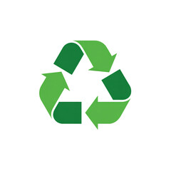 Obraz premium Green Recycling Symbol with Three Arrows in a Continuous Loop on White Background icon isolated on a transparent background
