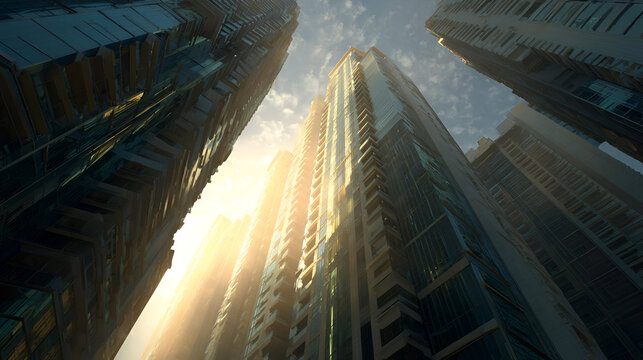 Low Poly Cityscape at Sunset