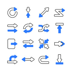 Arrows Colored Outlines icons set