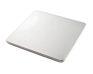 Silver computer mousepad on a transparent background