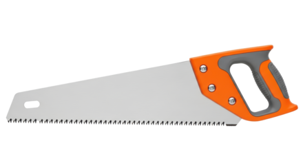 Isolated Hand Saw with Orange Handle